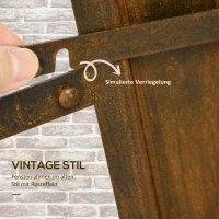 IJzeren raam van Outsunny, roestvrijstalen tralievenster 55 x 80 cm met drempel, vergrendeling(m-4)