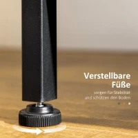 HOMCOM kapstok, 4-in-1 design, kledingrek met zitting, kapstok met schoenenrek, 5-laags zijplanken en 4 haken, kapstok, metaal, rustiek bruin, 104 x 40 x 183 cm(m-8)