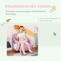 HOMCOM Cute Animal Kids Sofa Chair with Storage bags PU Leather Upholstered Single Sofa Couch for Kids Toddlers for Children's Room Bedroom Living room, Pink(m-5)