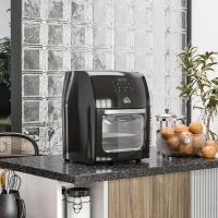 HOMCOM 1800W 8 in 1 Multifunctional Digital Air Fryer Oven with Roast, Broil, Bake, Dehydrate, Air Fry, 8 Presets, Rapid Air Circulation and 60-Minute Timer, 12L, Black(m-10)