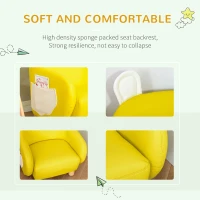 HOMCOM Cute Animal Kids Sofa Chair with Storage bags PU Leather Upholstered Single Sofa Couch for Kids Toddlers for Children's Room Bedroom Living room, Yellow(m-5)