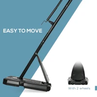 SPORTNOW 2.4-2.9m Adjustable Basketball Hoop and Stand with Weighted Base, Portable on Wheels, Black(m-6)
