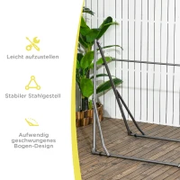 Outsunny 2-in-1 hangmatstandaard, weerbestendig, droogrek, 290 cm x 92 cm x 88 cm, zwart(m-5)
