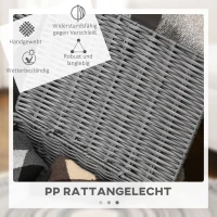 HOMCOM 3-delige Opbergmanden van PE- Rotan, met Sluiting, Handvatten, 35,5 cm x 28,5 cm x 18 cm, Grijs(m-4)