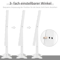 HOMCOM® SZAFKA NA BIŻUTERIĘ Z LUSTREM WEWNĘTRZNYM LED biała(m-6)