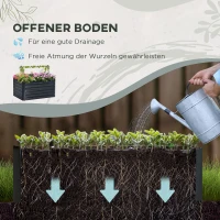 Outsunny Wysokie Łóżko na Kwiaty, Płytka z Rozszerzalnym Rusztowaniem, Stal, ciemnoszary, 120 x 90 x 59 cm(m-4)