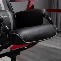 Vinsetto Gamer Recliner Chair, with Footrest, Removable Headrest and Lumbar Support, Tilt Function, Black and Grey(m-9)