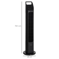 HOMCOM 31" Oscillating Tower Fan with Remote Control, 4H Timer, 3 Speed 3 Modes, Quiet Electric Floor Standing Fan for Home Bedroom Office, Black(m-3)