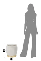 Mauro Ferretti TABURET/DEPOZITARE PARIS CREM/AURIU CM Ø 43X43(m-8)