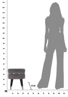 Mauro Ferretti Taburet De Bar Paris Gri/Argintiu cm Ø 35X40,5(m-4)