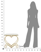 Mauro Ferretti Taburet Inimă Crem cm 50X37,5X51,5(m-8)