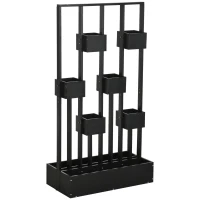 Outsunny bloembak, verhoogd bed, plantenbak met latwerk muur groentebed hout(m-11)