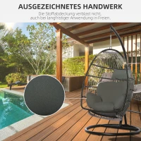 Outsunny Hängesessel Kissen Auflage für Hängekorb Sitzkissen Ersatzkissen Hängeschaukel Rückenkissen Polyester 112 x 79 x 22 cm(m-6)