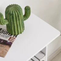 Biurko komputerowe HOMCOM, biurko, stół biurowy, biurko gamingowe, stół do komputera z półką na klawiaturę, szuflada, płyta wiórowa E1, kolor biały, 100 x 40 x 86,6 cm(m-8)