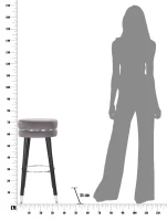 Mauro Ferretti Scaun de bar PARIS Gri/Argintiu CM Ø 35X74(m-8)