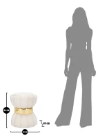 Mauro Ferretti TABURET FLOARE CREM CM Ø 40X44(m-6)