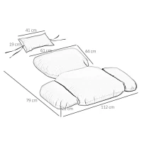 Outsunny Hängesessel Kissen Auflage für Hängekorb Sitzkissen Ersatzkissen Hängeschaukel Rückenkissen Polyester 112 x 79 x 22 cm(m-3)
