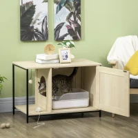 PawHut kattenkast voor kattenbak kattenbak kattenhuis kattengrot wit(m-10)