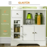 HOMCOM keukenkast dressoir dubbeldeurs keukenmeubel wit(m-6)