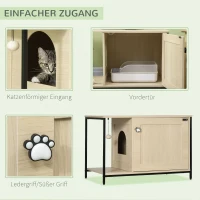 PawHut kattenkast voor kattenbak kattenbak kattenhuis kattengrot wit(m-5)