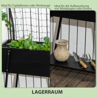 Outsunny verhoogd bed met latwerk, bloembak met plank voor terras, balkon(m-5)