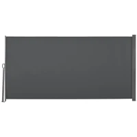 Outsunny Toldo Lateral Retrátil para Terraço Pátio ou Jardim Toldo de Privacidade para Exterior Dobrável 300x160 cm Cinza(m-10)