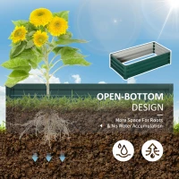 Outsunny Raised Beds for Garden, Galvanized Outdoor Planters, for Herbs and Vegetables, Use for Patio, Backyard, Balcony, Green(m-5)
