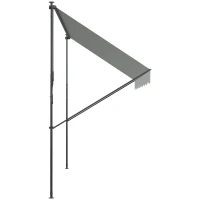 Outsunny Toldo Manual Retrátil Ajustável 300x170x200-290 cm com Manivela Proteção Solar UV40+ para Varanda Jardim Creme(m-8)