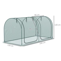 Outsunny 8' x 4' mini broeikas winddichte plantenbeschermingstent met deur(m-3)