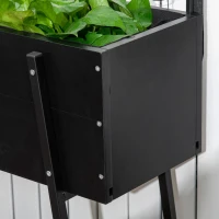 Outsunny verhoogd bed met latwerk, bloembak met plank voor terras, balkon(m-8)