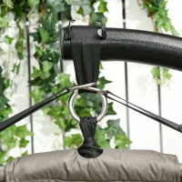 Outsunny hangstoel, 2 zits hangstoel met kussen, opklapbare zitmand, staal(m-7)