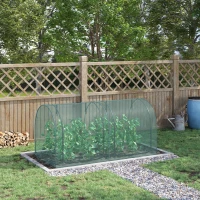 Outsunny 8' x 4' mini broeikas winddichte plantenbeschermingstent met deur(m-10)
