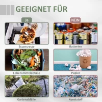 Outsunny compostbak met 2 bakken, inhoud 160 L, draaibaar, 71 cm x 65 cm x 96 cm, grijs + groen, zwart;(m-5)