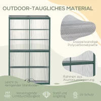 Outsunny hoogslaper, koelframe met schuifdeur, verstelbare planken, aluminium groen(m-7)