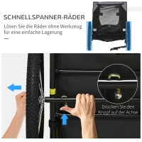 PawHut hondenaanhanger, vouwfietsaanhanger, hondenaanhanger, zwart(m-6)