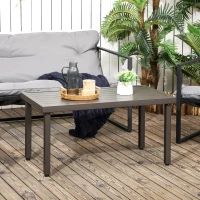 Outsunny Salontafel Houtlook Tuintafel Balkon Salontafel Staal(m-7)