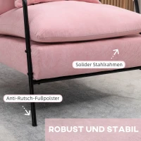 HOMCOM oorfauteuil met kruk, fauteuil met verstelbare rugleuning, roze(m-7)