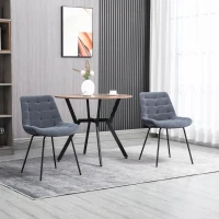 HOMCOM set van 2 eetkamerstoelen keukenstoelen gestoffeerde stoelen met rugleuning, fluweel(m-2)