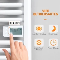 HOMCOM badkamerverwarming, 24/7 programmering, 4 modi, bescherming tegen oververhitting, 54 cm x 4 cm x 96 cm, wit(m-5)