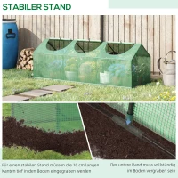 Outsunny Kas met oprolbare ramen, weerbestendig, 180 cm x 60 cm x 60 cm, Groen(m-6)