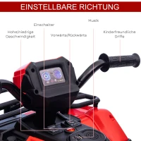 HOMCOM elektrische kinderquad, elektrische auto, elektrische quad, kindervoertuig, rood(m-5)
