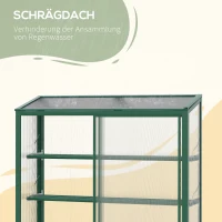 Outsunny hoogslaper, koelframe met schuifdeur, verstelbare planken, aluminium groen(m-6)