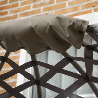 Outsunny 2 delen Tuinstoelenset Rieten Stoel met Opvouwbare Zitmand 2 in 1 Kruk(m-8)