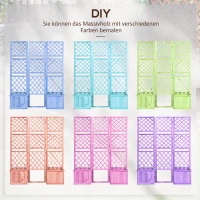 Outsunny verhoogd bed met opklapbaar hekwerk, plantenbak met privacyscherm 133x165 cm(m-7)