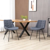 HOMCOM set van 2 eetkamerstoelen keukenstoelen gestoffeerde stoelen met rugleuning, fluweel(m-10)