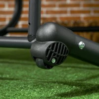 Outsunny dubbele ligstoel, schommelbank met zonnekap, wielen voor 2 personen(m-9)