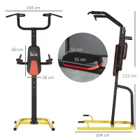 HOMCOM multifunctioneel dompelstation voor Pull-Ups Steel, zwart(m-3)