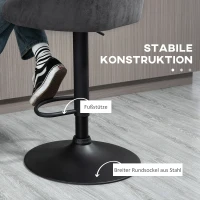 HOMCOM 2-delige set barkrukken, in hoogte verstelbaar, 360 graden draaibaar ontwerp, 57 cm x 50 cm x 84-104 cm, Grijs(m-6)