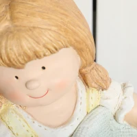 Outsunny meisje met hoed tuinornament, weerbestendig tuinbeeld voor achtertuin(m-8)