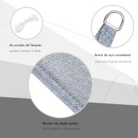 Outsunny Vela de Sombra Triangular 3x3x3 m Toldo Vela de HDPE com Proteção UV Aneis em Forma de D e Cordas para Jardim Pátio Piscina Cinza(m-5)